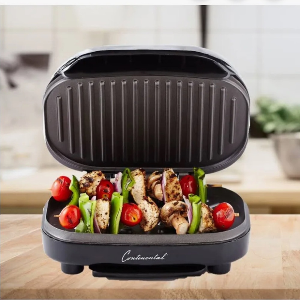 NEW Continental Compact Contact Electric Indoor Grill with Non-Stick Plates NIB